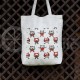 Printed semi-linen shopping bag "Owls orange"